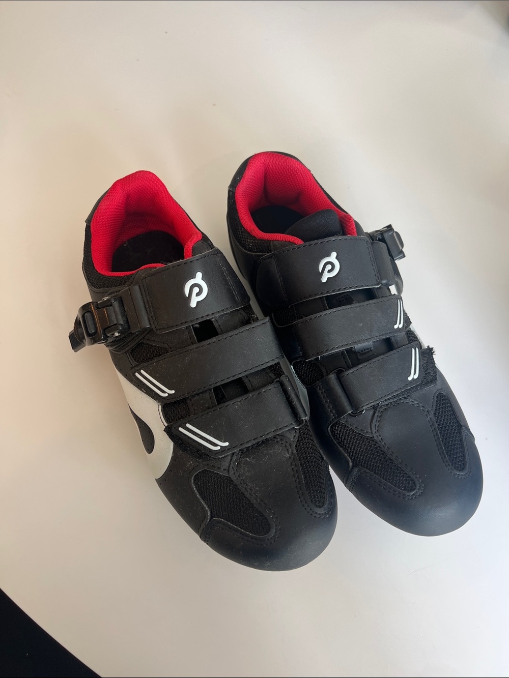 Women’s Black and Red Peloton Cycling Shoes